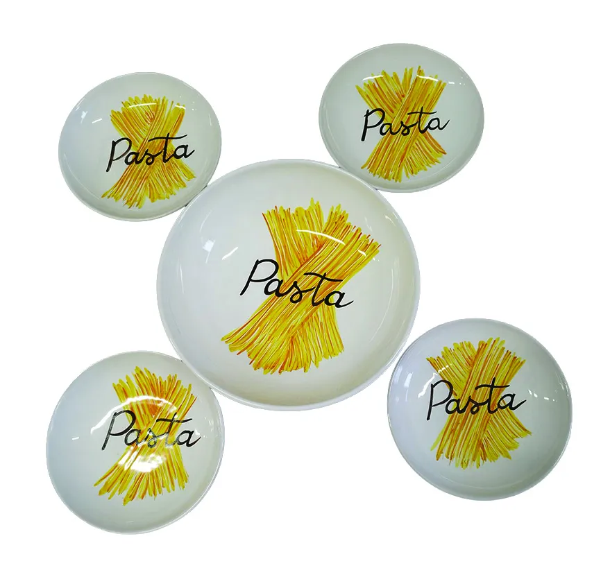 Decoro Pasta 5 Pc. Pasta Set V600 – hand-painted Italian ceramic